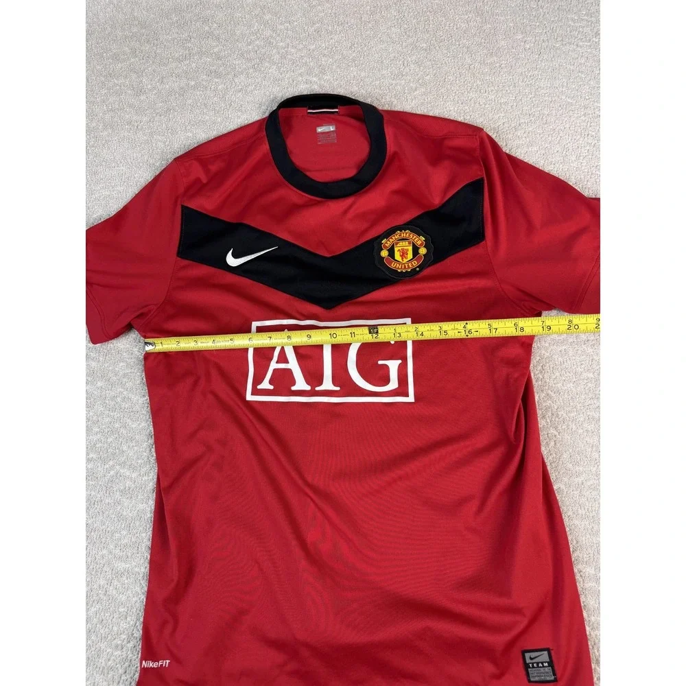 Manchester United Shirt Mens Large Red Soccer Jersey Nike AIG Premier‎ League